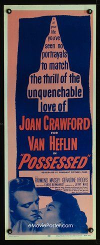 4w430 POSSESSED insert R56 Joan Crawford has done things she is ashamed of, but not kissing Van!