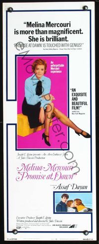 4w440 PROMISE AT DAWN insert '70 pretty Melina Mercouri, Jules Dassin, an unforgettable experience!