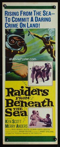 4w452 RAIDERS FROM BENEATH THE SEA insert '65 scuba divers rise from sea to commit daring crimes!