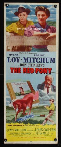 4w459 RED PONY insert R57 Robert Mitchum is Myrna Loy's ranch hand, written by John Steinbeck!