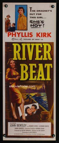 4w478 RIVER BEAT insert '54 the dragnet is out for smoking bad girl Phyllis Kirk, who is HOT!