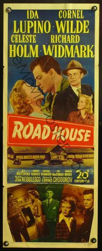 4w480 ROAD HOUSE insert '48 close up of Ida Lupino & Cornel Wilde, film noir!