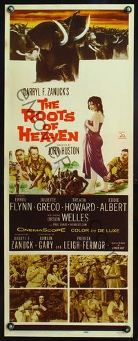 4w491 ROOTS OF HEAVEN insert '58 John Huston, Errol Flynn & sexy Julie Greco in Africa!