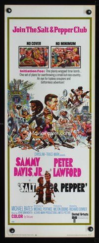 4w498 SALT & PEPPER insert '68 great artwork of Sammy Davis & Peter Lawford by Jack Davis!