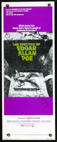 4w577 SPECTRE OF EDGAR ALLAN POE insert '74 what drove him to a bizarre world of madness & murder!
