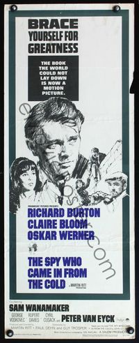 4w584 SPY WHO CAME IN FROM THE COLD insert '65 Richard Burton, Claire Bloom, John Le Carre novel!