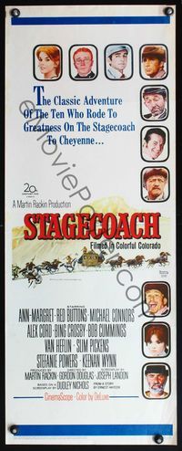 4w588 STAGECOACH insert '66 Ann-Margret, Red Buttons, Bing Crosby, great Norman Rockwell art!