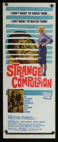 4w606 STRANGE COMPULSION insert '64 he doesn't want to touch them, he just wants to watch them!
