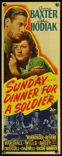 4w622 SUNDAY DINNER FOR A SOLDIER insert '44 Anne Baxter & John Hodiak romantic close up!