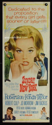 4w623 SUNDAY IN NEW YORK insert '64 Rod Taylor, sexiest close up of sultry Jane Fonda!