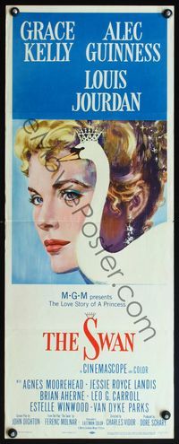 4w629 SWAN insert '56 wonderful close up artwork of beautiful Grace Kelly by Monet!