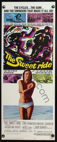 4w632 SWEET RIDE insert '68 1st Jacqueline Bisset, Bob Denver as Choo Choo, surfing!