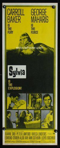 4w637 SYLVIA insert '65 Carroll Baker is the fury, George Maharis is the force!