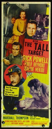 4w640 TALL TARGET insert '51 Dick Powell, Paula Raymond's hands were never meant to hold a gun!