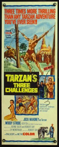 4w643 TARZAN'S THREE CHALLENGES insert '63 Edgar Rice Burroughs, Robert Day directs, Jock Mahoney