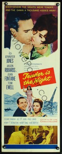 4w650 TENDER IS THE NIGHT insert '61 romantic close up of Jennifer Jones & Jason Robards Jr.!