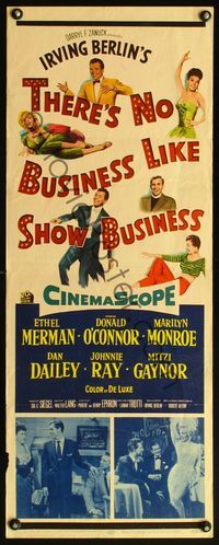 4w659 THERE'S NO BUSINESS LIKE SHOW BUSINESS insert '54 art & photo sexy Marilyn Monroe + top cast!