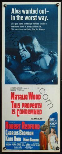 4w664 THIS PROPERTY IS CONDEMNED insert '66 Natalie Wood, Robert Redford, Charles Bronson