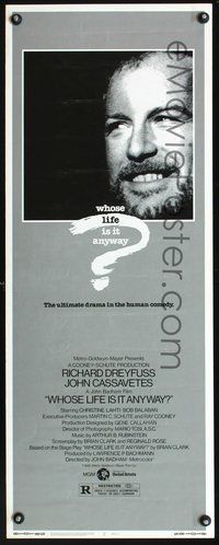 4w730 WHOSE LIFE IS IT ANYWAY insert '81 Richard Dreyfuss, John Cassavetes, the ultimate drama!