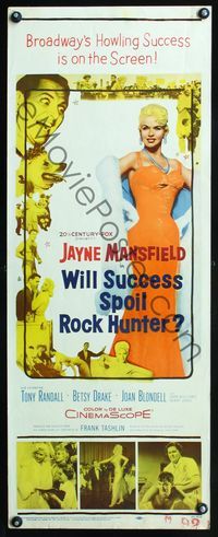 4w736 WILL SUCCESS SPOIL ROCK HUNTER insert '57 full-length super sexy Jayne Mansfield in dress!