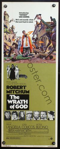 4w739 WRATH OF GOD insert '72 priest Robert Mitchum is not exactly what the Lord had in mind!