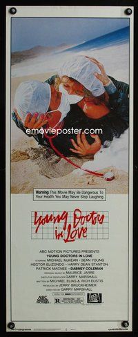 4w742 YOUNG DOCTORS IN LOVE insert '82 Michael McKean, doctors in scrubs making out on beach!