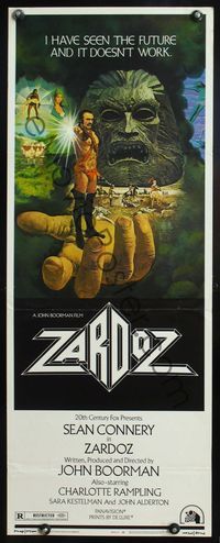 4w747 ZARDOZ insert '74 fantasy art of Sean Connery, who has seen the future and it doesn't work!