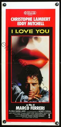 4w852 I LOVE YOU Italian locandina '86 close-up of Christopher Lambert & huge lips by Landi!