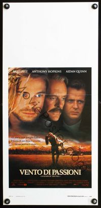 4w870 LEGENDS OF THE FALL Italian locandina '95 close-up of Brad Pitt, Anthony Hopkins, Aidan Quinn