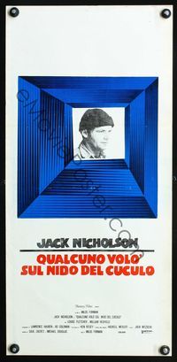 4w906 ONE FLEW OVER THE CUCKOO'S NEST Italian locandina R70s Jack Nicholson, Forman classic!