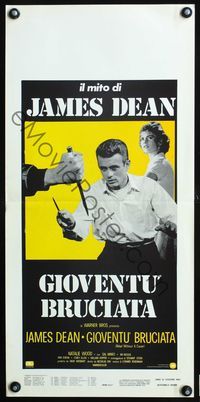 4w925 REBEL WITHOUT A CAUSE Italian locandina R70s James Dean was a bad boy from a good family!