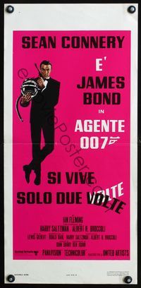 4w995 YOU ONLY LIVE TWICE Italian locandina R70s cool art of Sean Connery as James Bond 007!