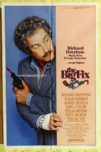 4y078 BIG FIX 1sh '78 great close image of detective Richard Dreyfuss with crayon in his gun!