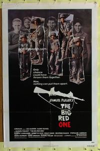 4y081 BIG RED ONE 1sh '80 directed by Samuel Fuller, montage of Lee Marvin & stars!