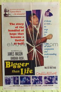 4y084 BIGGER THAN LIFE 1sh '56 Nicholas Ray, drugs, bring all your compassion and understanding!