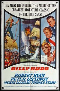4y085 BILLY BUDD 1sh '62 Terence Stamp, Robert Ryan, mutiny & high seas adventure!