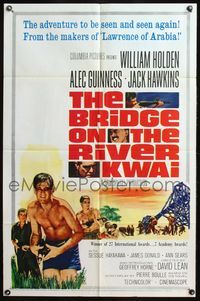 4y123 BRIDGE ON THE RIVER KWAI 1sh R63 William Holden, Alec Guinness, David Lean classic!
