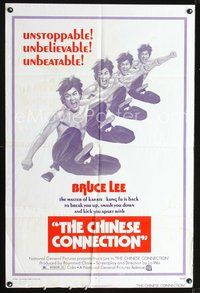 4y159 CHINESE CONNECTION 1sh '73 kung fu master Bruce Lee is back to kick you apart!