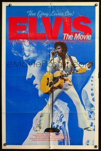 4y261 ELVIS red title 1sh '79 Kurt Russell as Presley, directed by John Carpenter, rock & roll!
