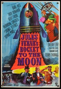 4y875 THOSE FANTASTIC FLYING FOOLS English 1sh '67 Jules Verne's Rocket to the Moon, wacky art!
