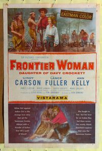 4y293 FRONTIER WOMAN 1sh '56 Daughter of Davy Crockett, Cindy Carson, Rance Howard!