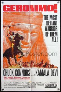 4y305 GERONIMO 1sh '62 most defiant Native American Indian warrior Chuck Connors!