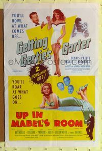 4y307 GETTING GERTIE'S GARTER/UP IN MABEL'S ROOM 1sh '56 O'Keefe, romantic comedy double-bill!