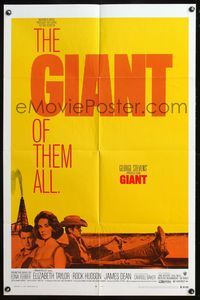 4y309 GIANT 1sh R70 James Dean, Elizabeth Taylor, Rock Hudson, directed by George Stevens!