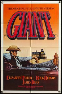 4y310 GIANT 1sh R83 best full-length image of James Dean in convertible, directed by George Stevens