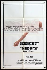 4y366 HOSPITAL corpse style 1sh '71 George C. Scott, Arthur Hiller, written by Paddy Chayefsky!
