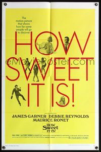 4y373 HOW SWEET IT IS 1sh '68 Jerry Paris, James Garner, Debbie Reynolds, Maurice Ronet