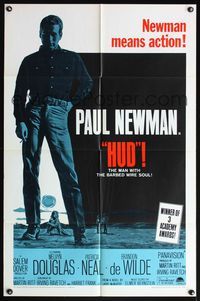 4y382 HUD 1sh R67 Paul Newman is the man with the barbed wire soul, Martin Ritt classic!