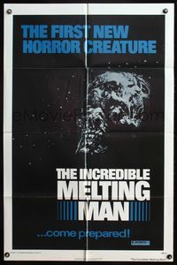 4y407 INCREDIBLE MELTING MAN 1sh '77 AIP gruesome image of the first new horror creature!
