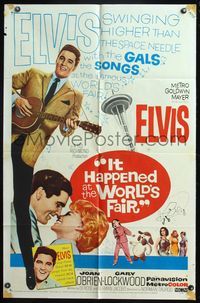4y429 IT HAPPENED AT THE WORLD'S FAIR 1sh '63 Elvis Presley swings higher than the Space Needle!